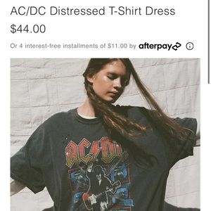 AC/DC Distressed T-Shirt Dress